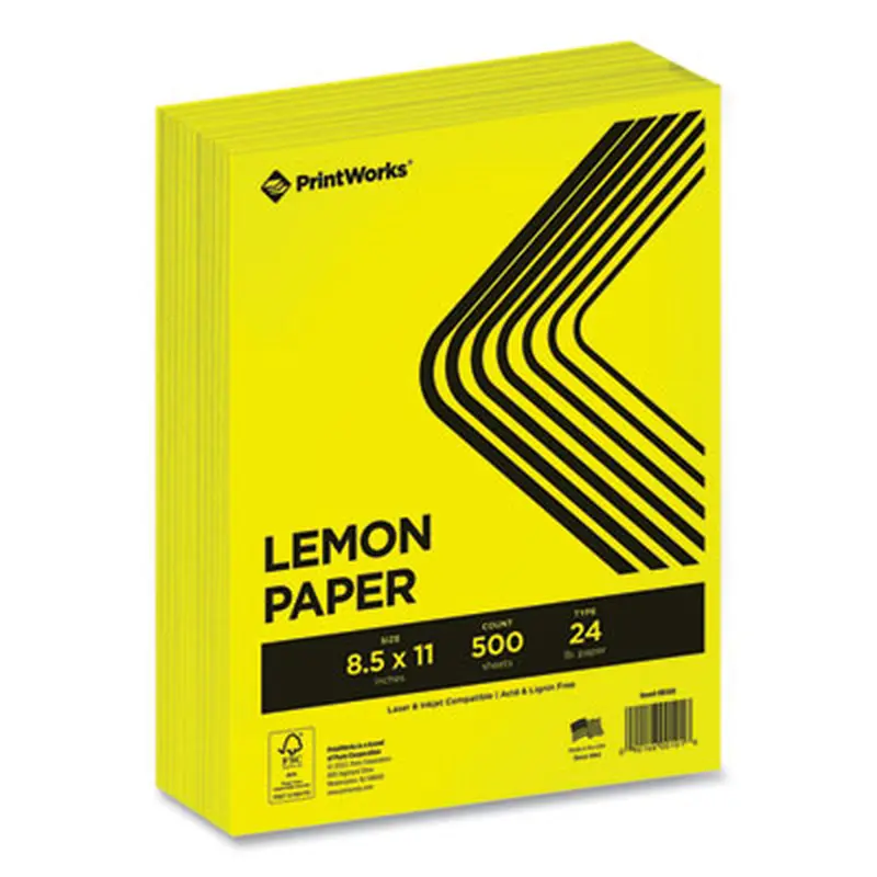 Color Paper, 24 lb Text Weight, 8.5 x 11, Lemon Yellow, 500/Ream - Art & Design Paper | PrintWorks Professional