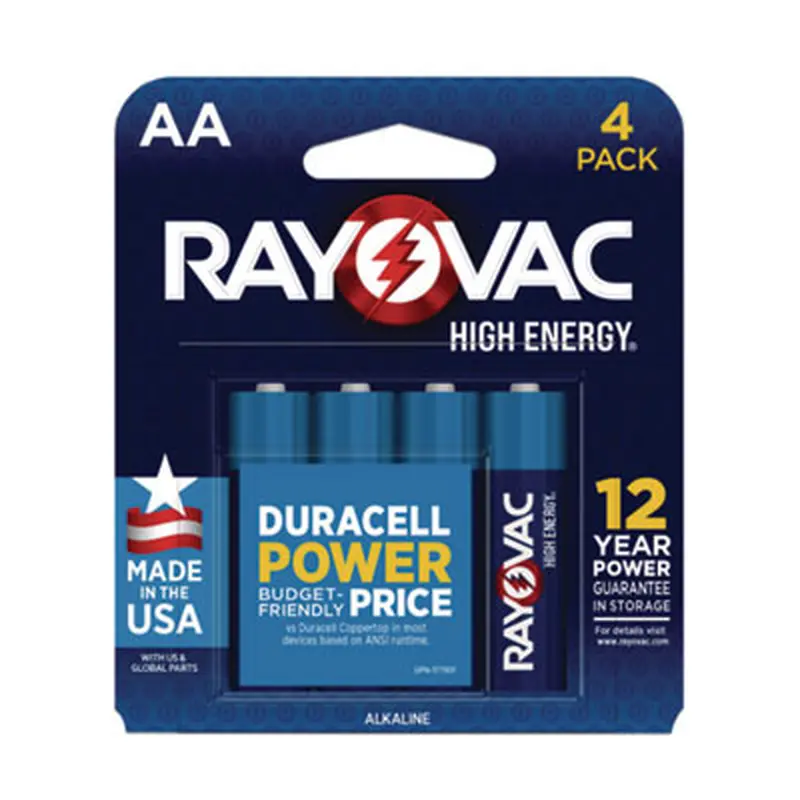 High Energy Premium Alkaline AA Batteries, 4/Pack - Batteries | Rayovac