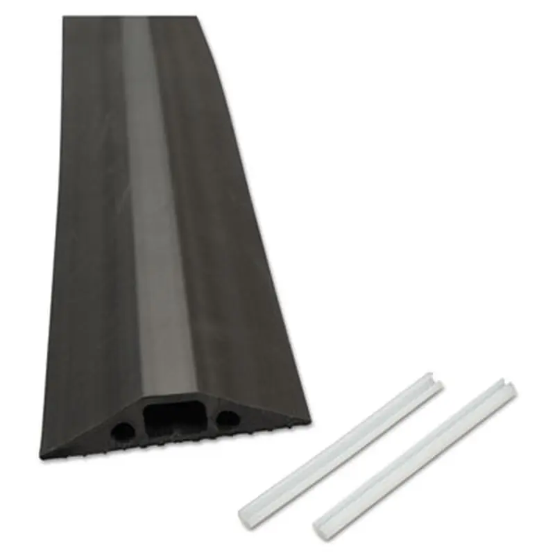 Medium-Duty Floor Cable Cover, 2.75 x 0.5 x 6 ft, Black - Cable Management | D-Line