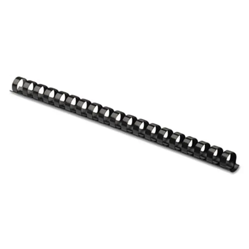 Plastic Comb Bindings for 11 x 8.5 Documents, 19 Rings, 0.5" (90-Sheet) Capacity, Black, 100/Pack - Binding Spines | Fellowes