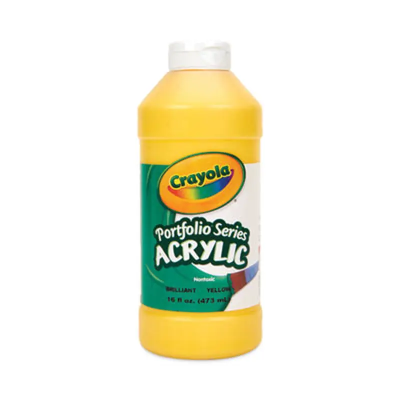 Portfolio Series Acrylic Paint, Brilliant Yellow, 16 oz Bottle - Paint | Crayola