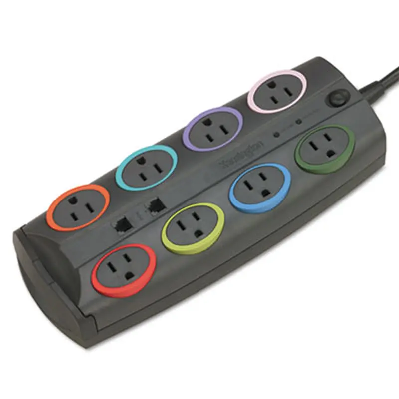 SmartSockets Premium Adapter Model Surge Protector, 8 AC Outlets, 8 ft Cord, 3,090 J, Dark Gray - Surge Protectors | Kensington