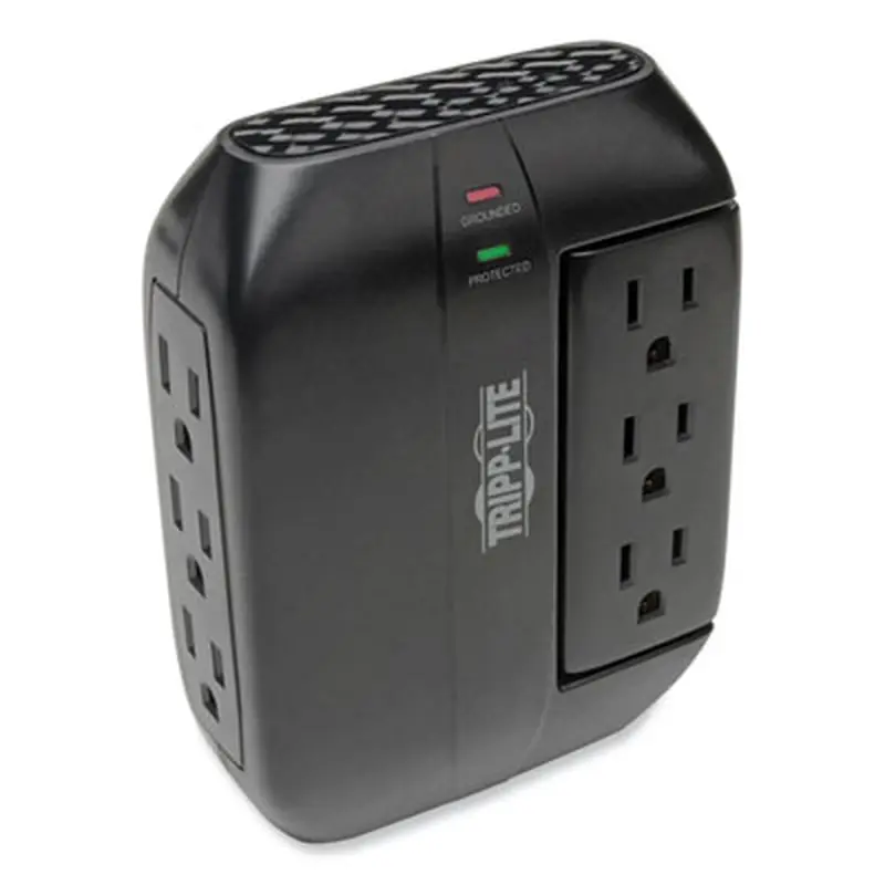 Swivel6 Six-Outlet, Direct Plug-in Surge Suppressor, 6 AC Outlets, 1,500 J, Black - Surge Protectors | Tripp Lite by Eaton
