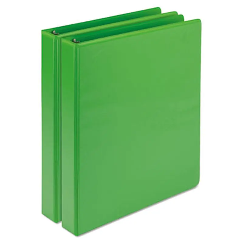Earth's Choice Plant-Based Durable Fashion View Binder, 3 Rings, 1" Capacity, 11 x 8.5, Lime, 2/Pack - Binders | Samsill