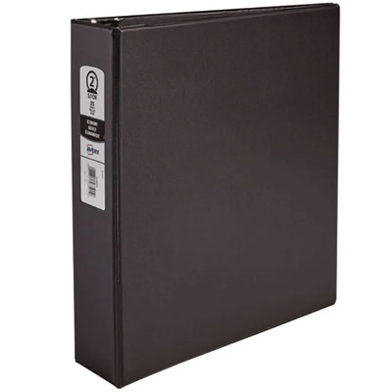 Economy Non-View Binder with Round Rings, 3 Rings, 2" Capacity, 11 x 8.5, Black, (3501) - Binders | Avery
