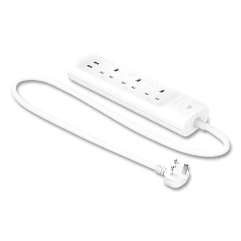 Kasa Smart WiFi 3-Outlet Power Strip, 3 AC Outlets/2 USB Ports, White - Surge Protectors | TP-Link