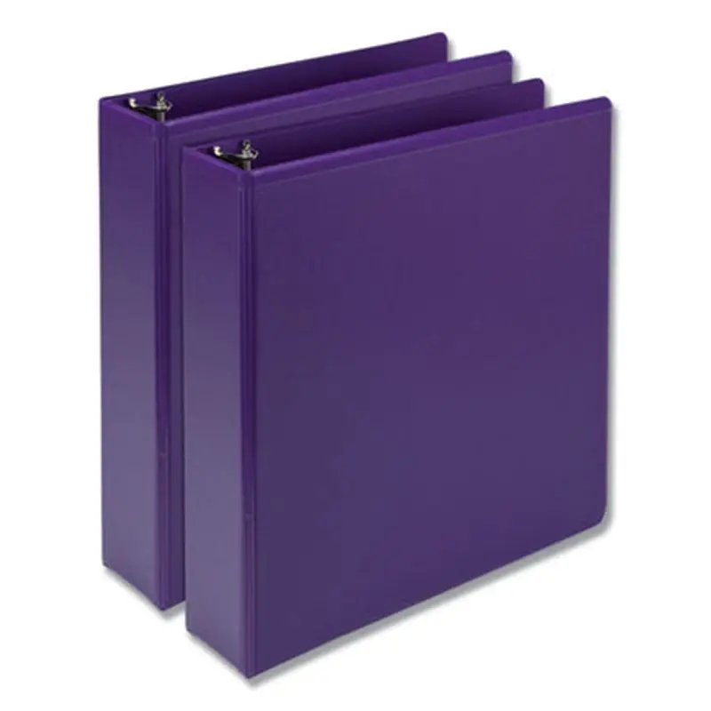 Earth's Choice Plant-Based Durable Fashion View Binder, 3 Rings, 2" Capacity, 11 x 8.5, Purple, 2/Pack - Binders | Samsill