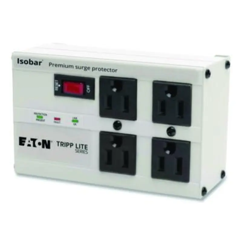 Isobar Premium Surge  Suppressor with Diagnostic LEDs, 4 AC Outlets, 6 ft Cord, 3,330 J, Light Gray - Surge Protectors | Tripp Lite by Eaton