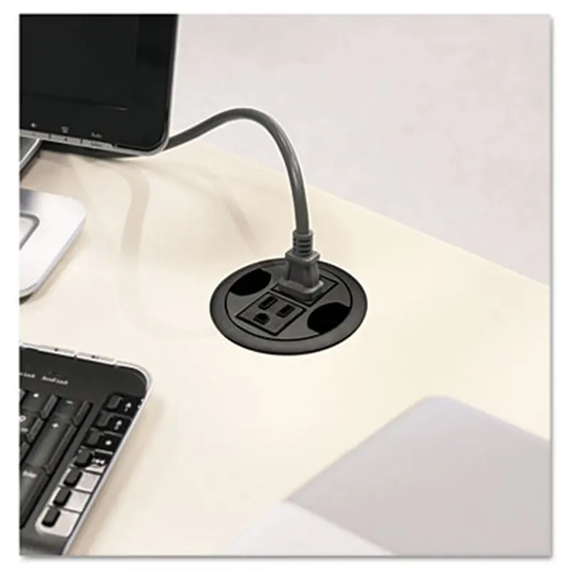 AC Power Hub, 3" Diameter, Black - Cable Management | HON