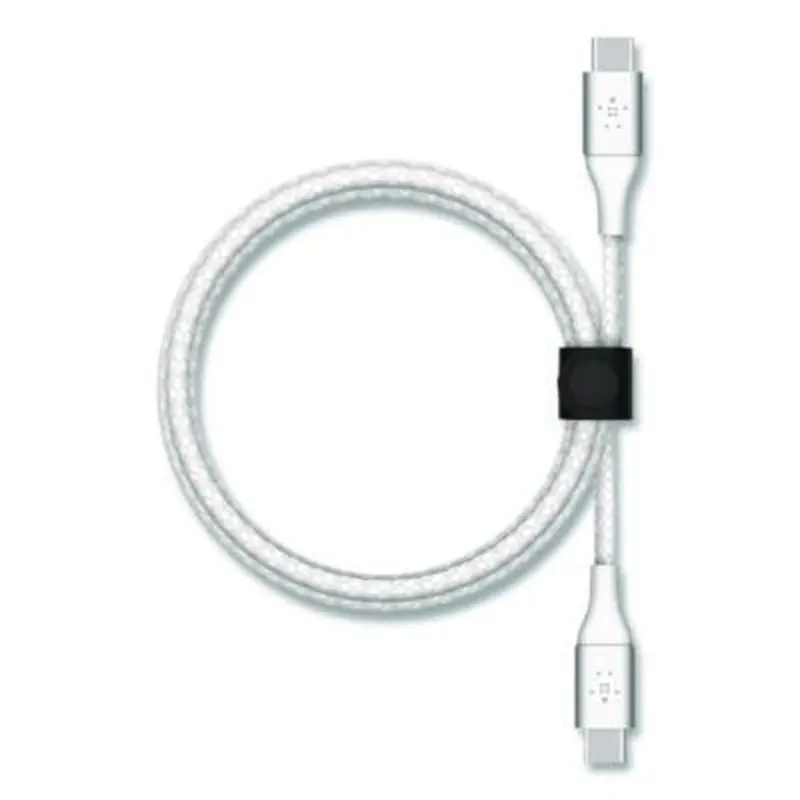 BOOST CHARGE Braided USB-C to USB-C Cable, 6.6 ft, White - Adapters/Chargers | Belkin