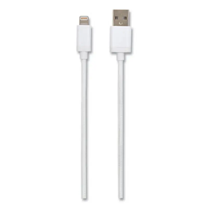 Braided Apple Lightning Cable to USB-A Cable, 6 ft, White - Adapters/Chargers | NXT Technologies