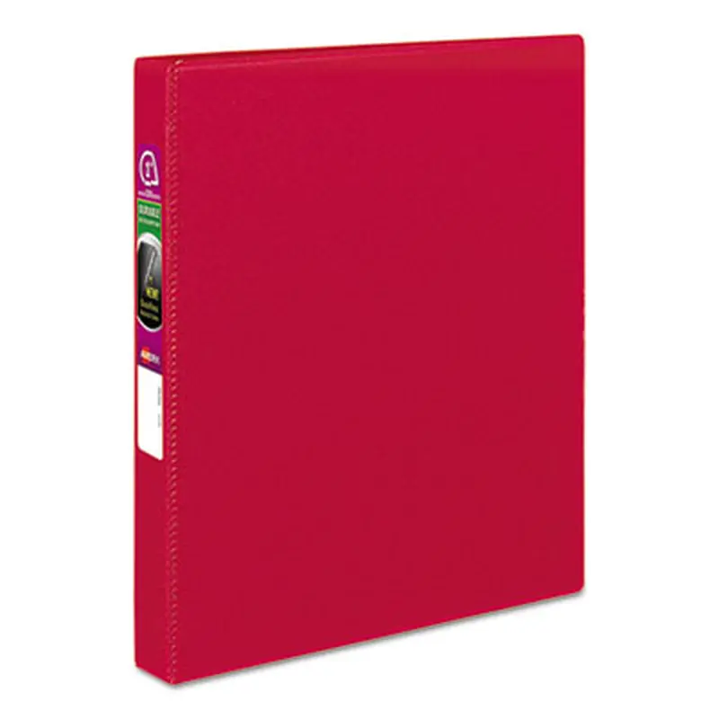 Durable Non-View Binder with DuraHinge and Slant Rings, 3 Rings, 1" Capacity, 11 x 8.5, Red - Binders | Avery