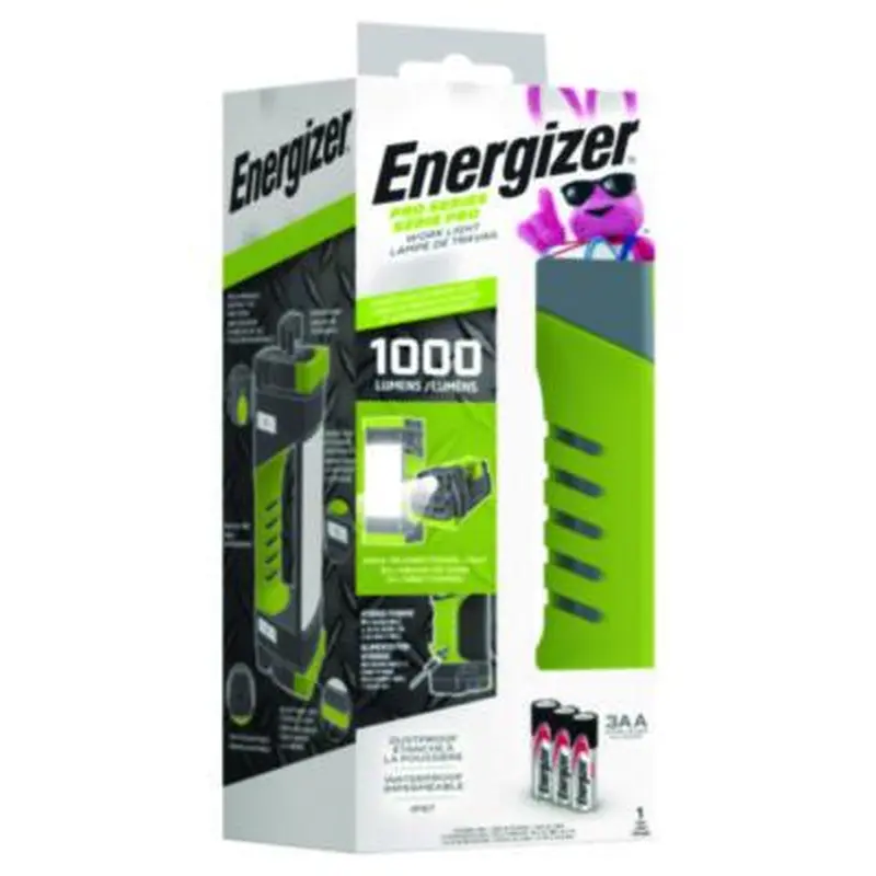 Pro Series Work Light, Rechargeable Lithium Ion/3 AA Batteries (Included), Gray/Green - Flashlights | Energizer