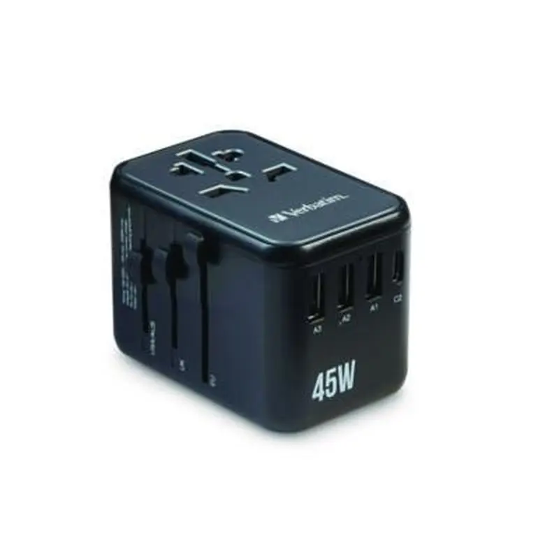 UTA-08 Universal Travel Adapter, (3) USB-A/(3) USB-C - Adapters/Chargers | Verbatim
