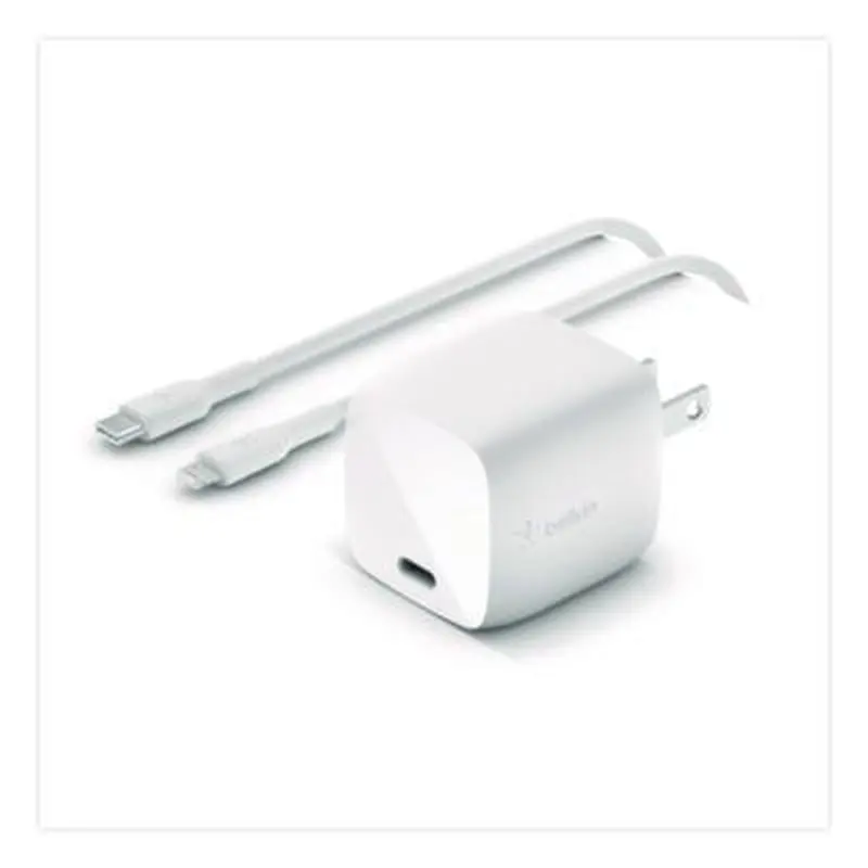 BOOST CHARGE USB-C PD 3.0 PPS Wall Charger   USB-C to Lightning Cable, White - Adapters/Chargers | Belkin