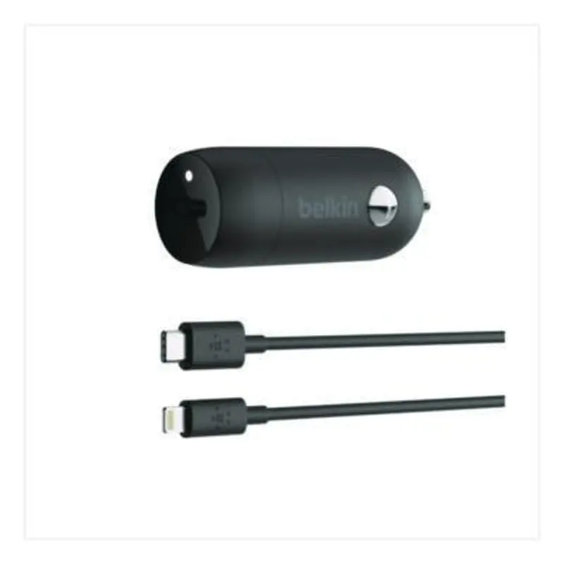 BOOST CHARGE USB-PD Car Charger   Lightning to USB-C Cable, 20 W, USB-C, Black - Adapters/Chargers | Belkin