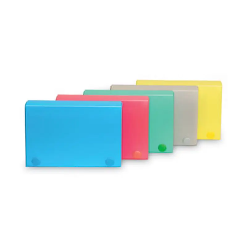 Index Card Case, Holds 100 3 x 5 Cards, 5.38 x 1.25 x 3.5, Polypropylene, Assorted Colors - Card Holders | C-Line