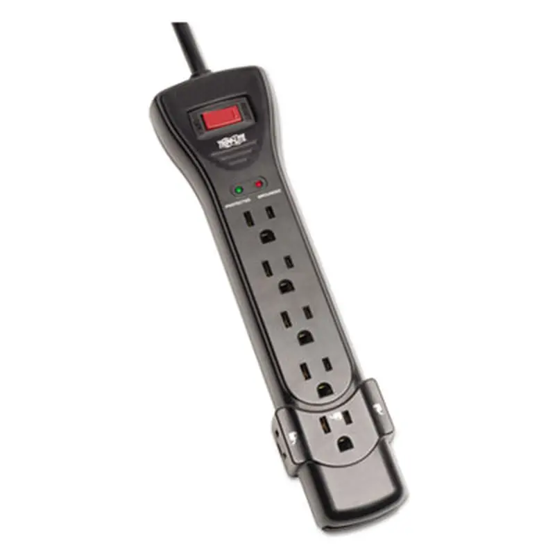 Protect It! Surge Suppressor, 7 AC Outlets, 7 ft Cord, 2,160 J, Black - Surge Protectors | Tripp Lite by Eaton