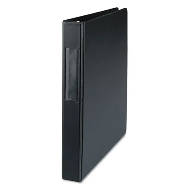 Deluxe Non-View D-Ring Binder with Label Holder, 3 Rings, 1" Capacity, 11 x 8.5, Black - Binders | Universal