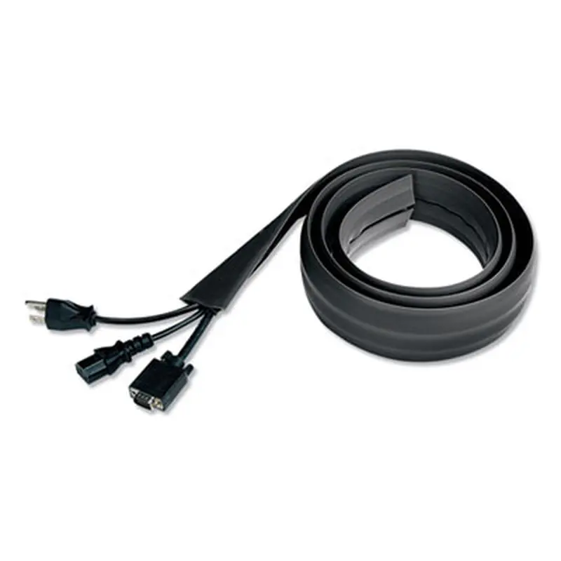 Floor Sleeve Cable Management, 2.5" x 0.5" Channel, 72" Long, Black - Cable Management | Innovera
