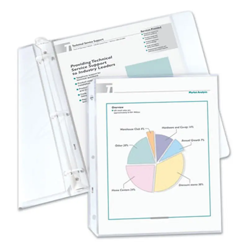 Polypropylene Sheet Protector Value Pack, Light-Duty, Side: 3-Hole Punched, Top Load 8.5 x 11 Insert, Reduced Glare, 200/Box - Sheet Protectors | C-Line