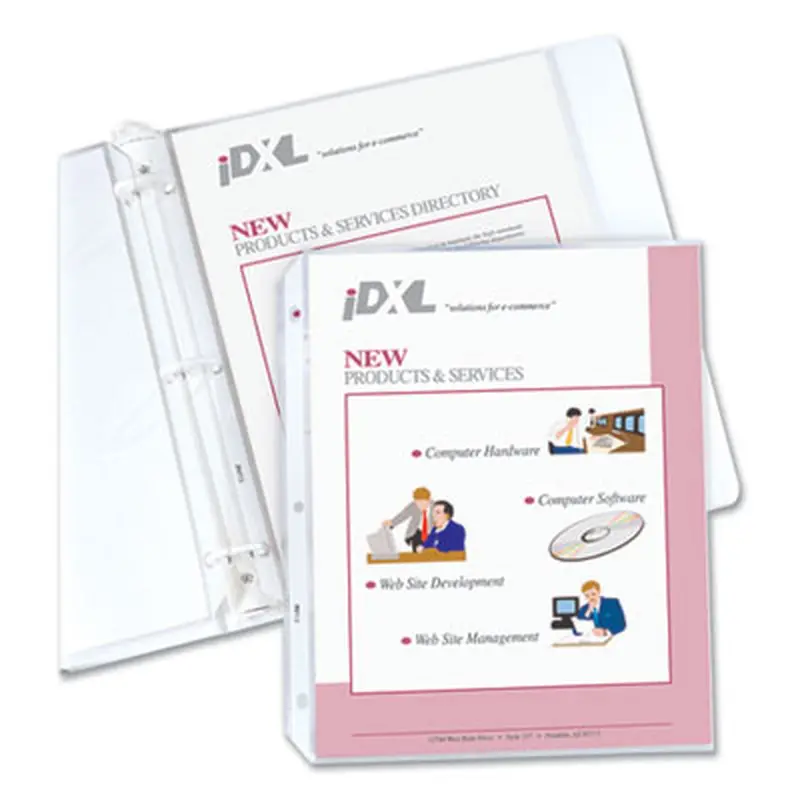 Polypropylene Sheet Protectors, Heavy-Duty, Side: 3-Hole Punched, Top Load 8.5 x 11 Insert, Nonglare Clear Front, 100/Box - Sheet Protectors | C-Line