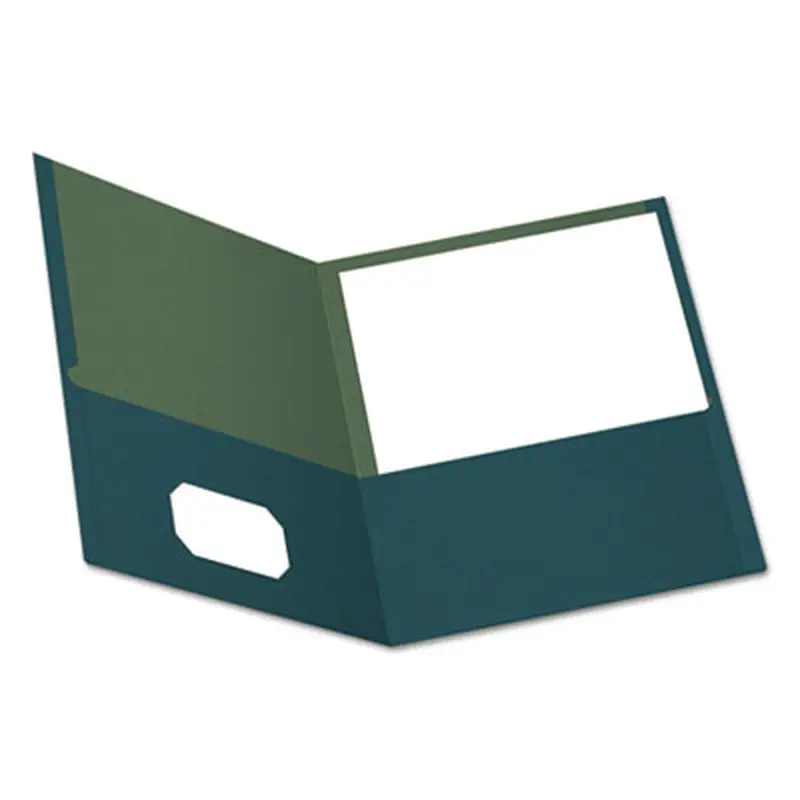 Earthwise by Oxford 100% Recycled Paper Twin-Pocket Portfolio, 100-Sheet Capacity, 11 x 8.5, Blue, 25/Box - Pocket Folders | Oxford