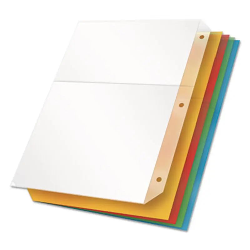 Poly Ring Binder Pockets, 8.5 x 11, Assorted Colors, 5/Pack - Binder Pockets | Cardinal