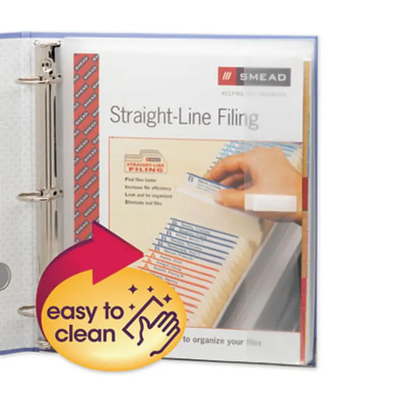 Poly Ring Binder Pockets, 9 x 11.5, Clear, 3/Pack - Binder Pockets | Smead