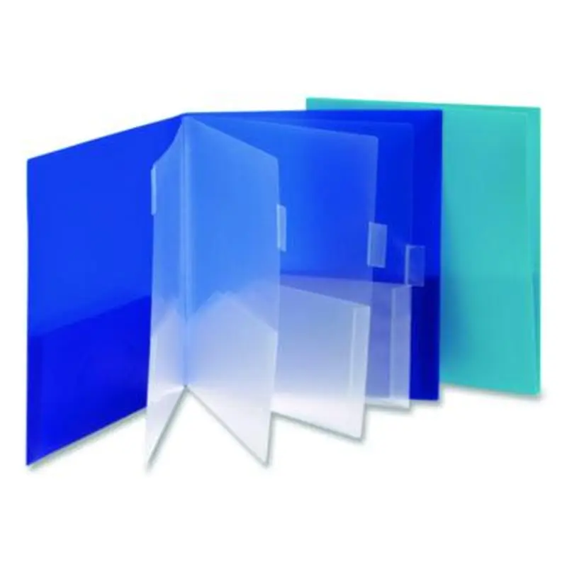 Poly Ten-Pocket Subject Folder, 500-Sheet Capacity, 11 x 8.5, Assorted Cover Colors, 2/Pack - Pocket Folders | Smead
