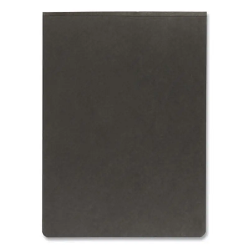 Pressboard Report Cover with Reinforced Top Hinge, Two-Prong Metal Fastener, 2" Capacity, 8.5 x 11, Black/Black - Report Covers | Oxford