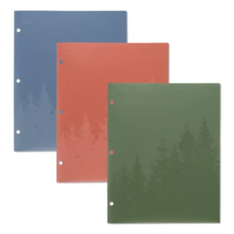 Recycled Plastic Two-Pocket Folder, 11" x 8.5", Randomly Assorted - Pocket Folders | Five Star