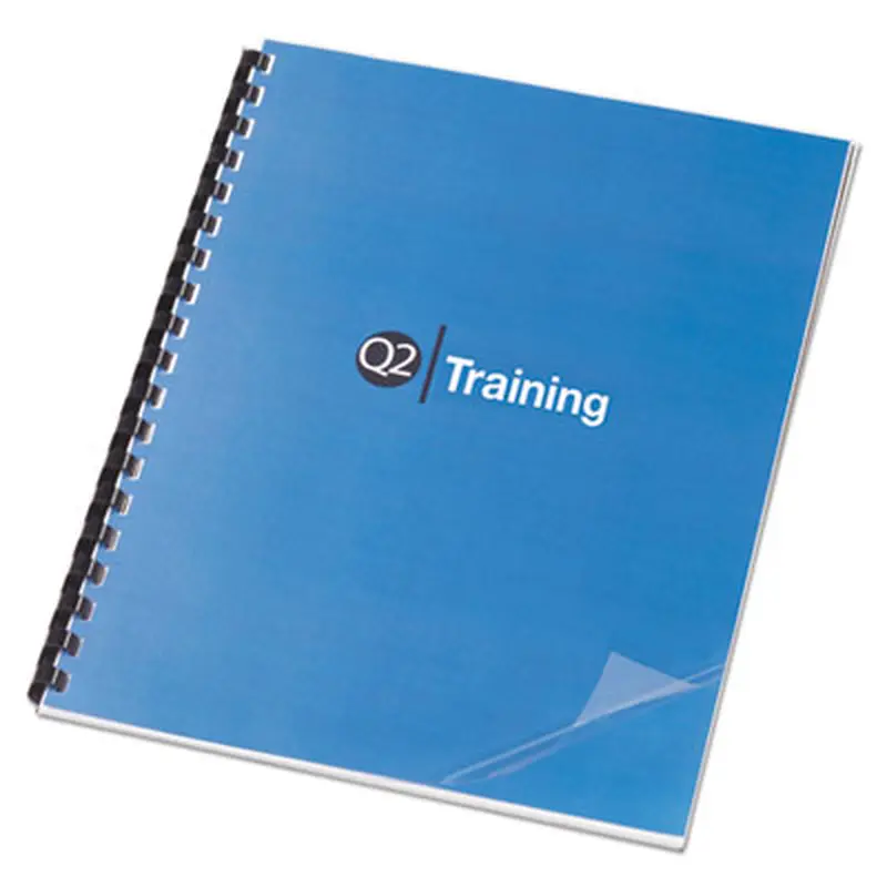 Clear View Pre-Punched Presentation Covers for Binding Systems, Plastic, Square Corners, 11 x 8.5, Clear, 100/Box - Binding Systems Covers | GBC
