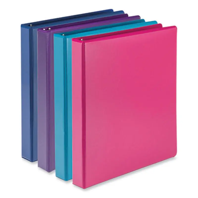 Durable D-Ring View Binders, 3 Rings, 1" Capacity, 11 x 8.5, Blueberry/Blue Coconut/Dragonfruit/Purple, 4/Pack - Binders | Samsill
