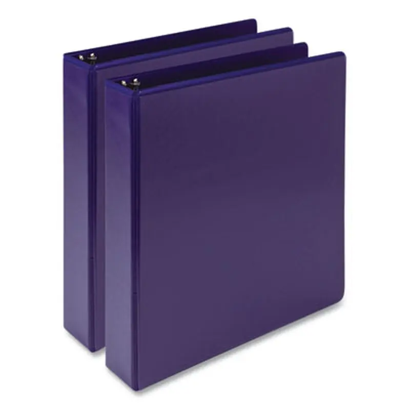 Earth's Choice Plant-Based Economy Round Ring View Binders, 3 Rings, 1.5" Capacity, 11 x 8.5, Purple, 2/Pack - Binders | Samsill