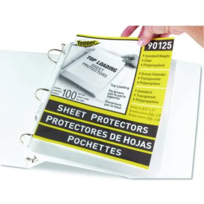 Polypropylene Sheet Protectors, Medium-Duty, Side: 3-Hole Punched, Top Load 8.5 x 11 Insert, Clear Front, 100/Box - Sheet Protectors | C-Line