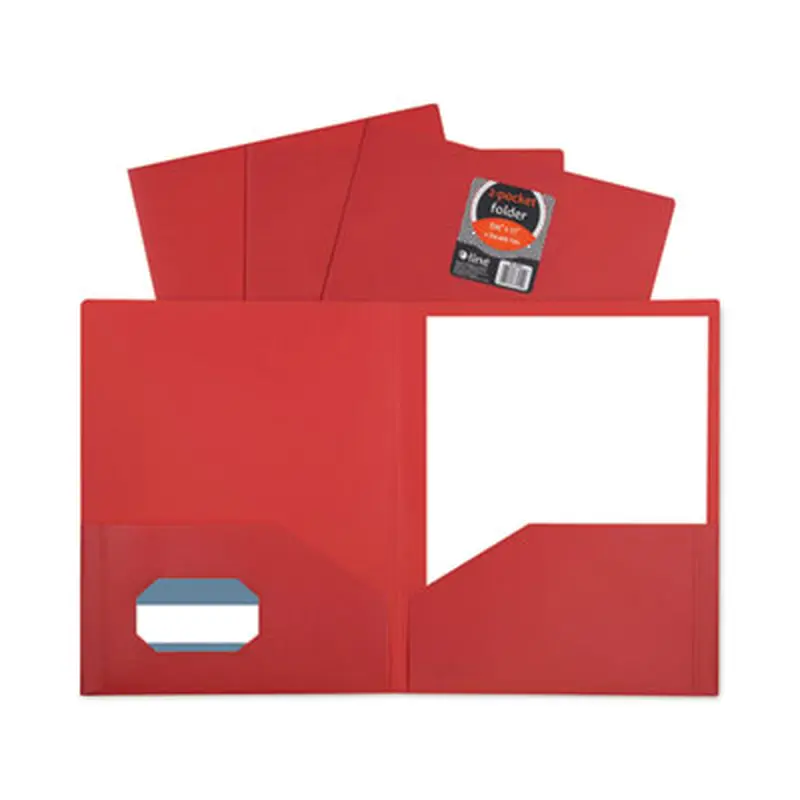 Two-Pocket Heavyweight Poly Portfolio Folder, 11 x 8.5, Red, 25/Box - Pocket Folders | C-Line
