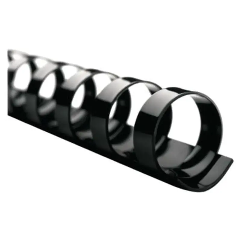 CombBind Standard Spines for 11 x 8.5 Documents, 19 Rings, 0.38" (60-Sheet) Capacity, Black, 100/Box - Binding Spines | GBC