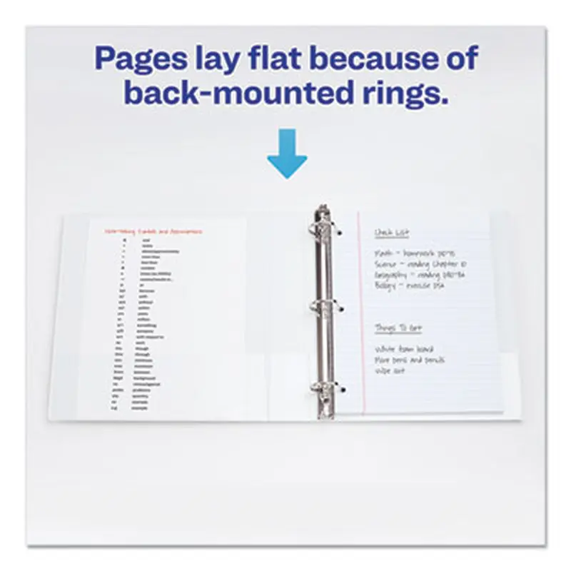 Durable View Binder with DuraHinge and EZD Rings, 3 Rings, 1" Capacity, 11 x 8.5, White, (9301) - Binders | Avery