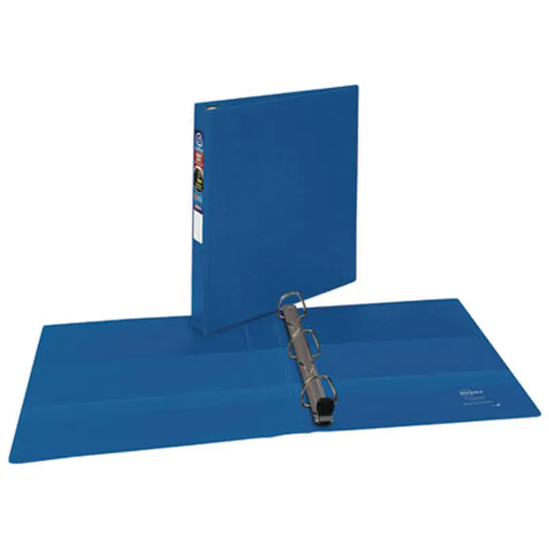 Heavy-Duty Non-View Binder with DuraHinge and One Touch EZD Rings, 3 Rings, 1" Capacity, 11 x 8.5, Blue - Binders | Avery