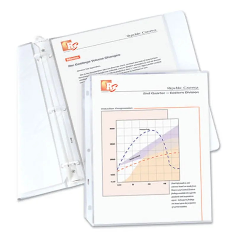 Polypropylene Sheet Protectors, Medium-Duty, Side: 3-Hole Punched, Top Load 8.5 x 11 Insert, Nonglare Clear Front, 50/Box - Sheet Protectors | C-Line
