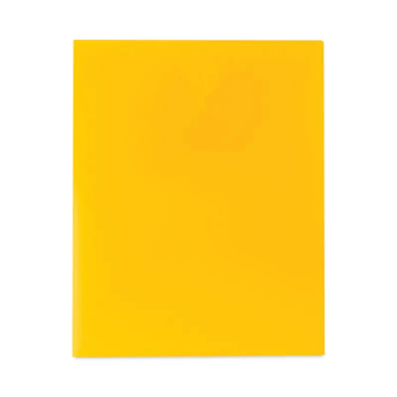 Two-Pocket Heavyweight Poly Portfolio Folder, 11 x 8.5, Yellow, 25/Box - Pocket Folders | C-Line