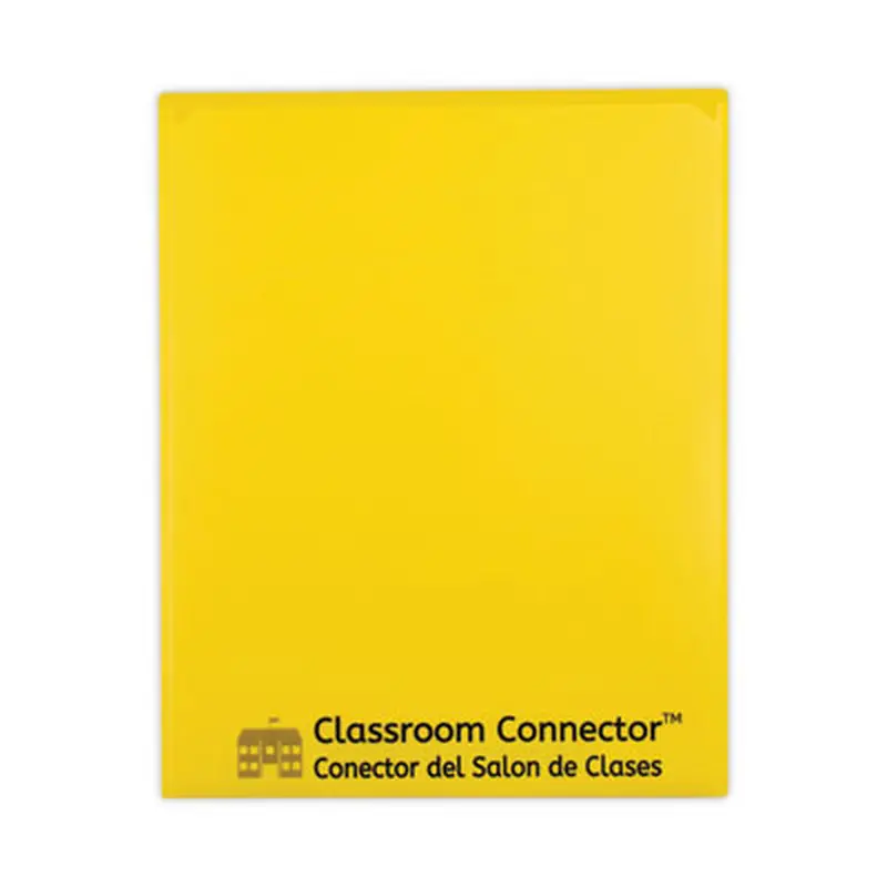 Classroom Connector Folders, 11 x 8.5, Yellow, 25/Box - Pocket Folders | C-Line