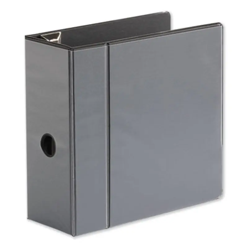 Deluxe Easy-to-Open D-Ring View Binder, 3 Rings, 5" Capacity, 11 x 8.5, Black - Binders | Universal