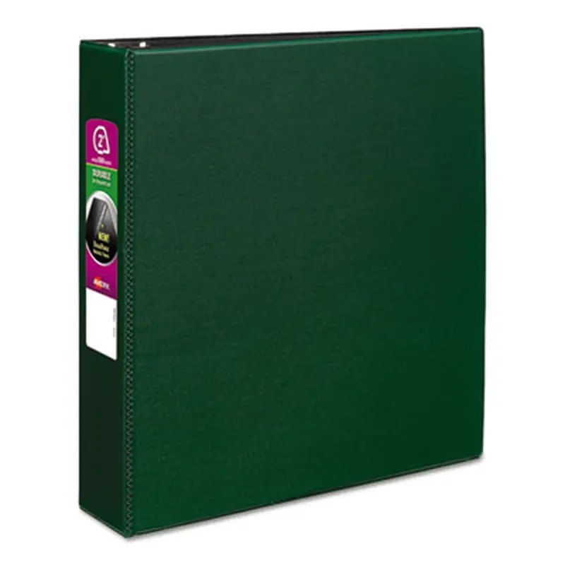 Durable Non-View Binder with DuraHinge and Slant Rings, 3 Rings, 2" Capacity, 11 x 8.5, Green - Binders | Avery