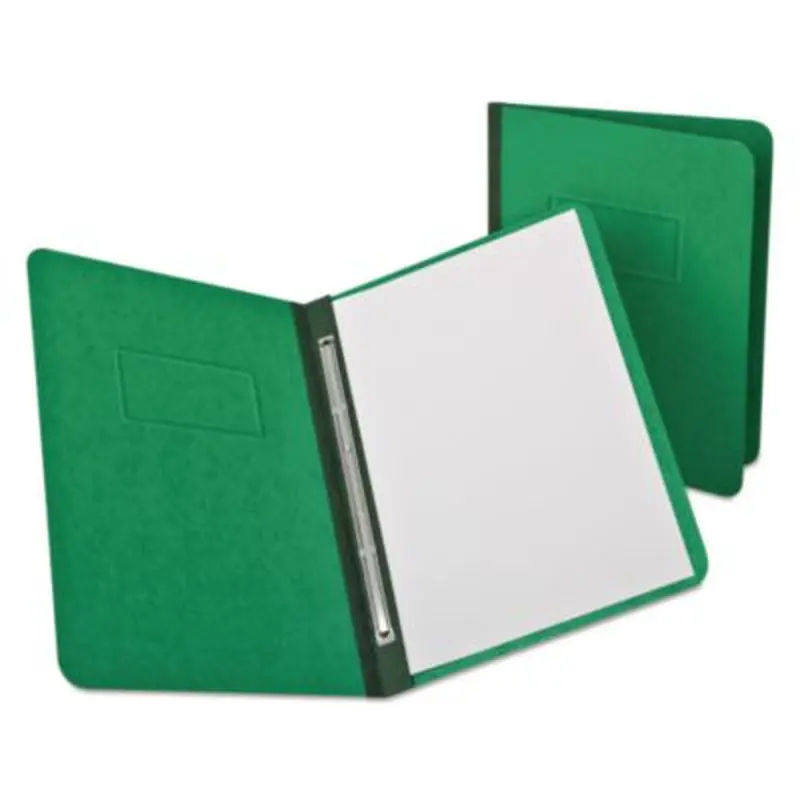 Heavyweight PressGuard and Pressboard Report Cover w/Reinforced Side Hinge, 2-Prong Fastener, 3" Cap, 8.5 x 11, Light Green - Report Covers | Oxford