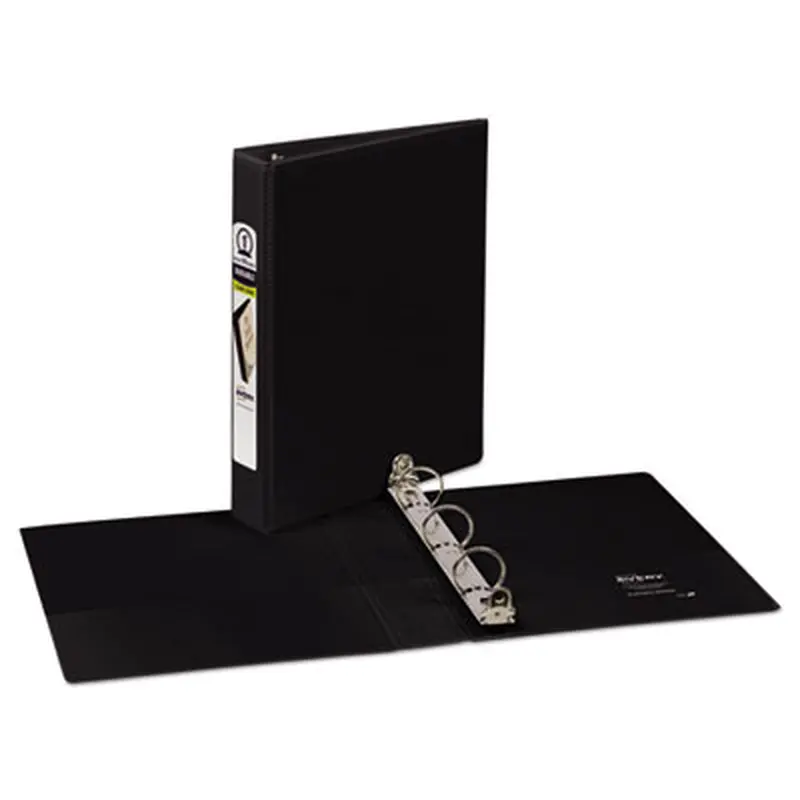 Mini Size Durable View Binder with Round Rings, 3 Rings, 1" Capacity, 8.5 x 5.5, Black - Binders | Avery