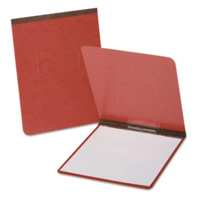 PressGuard Report Cover with Reinforced Top Hinge, Two-Prong Metal Fastener, 2" Capacity, 8 x 14, Red/Red - Report Covers | Oxford