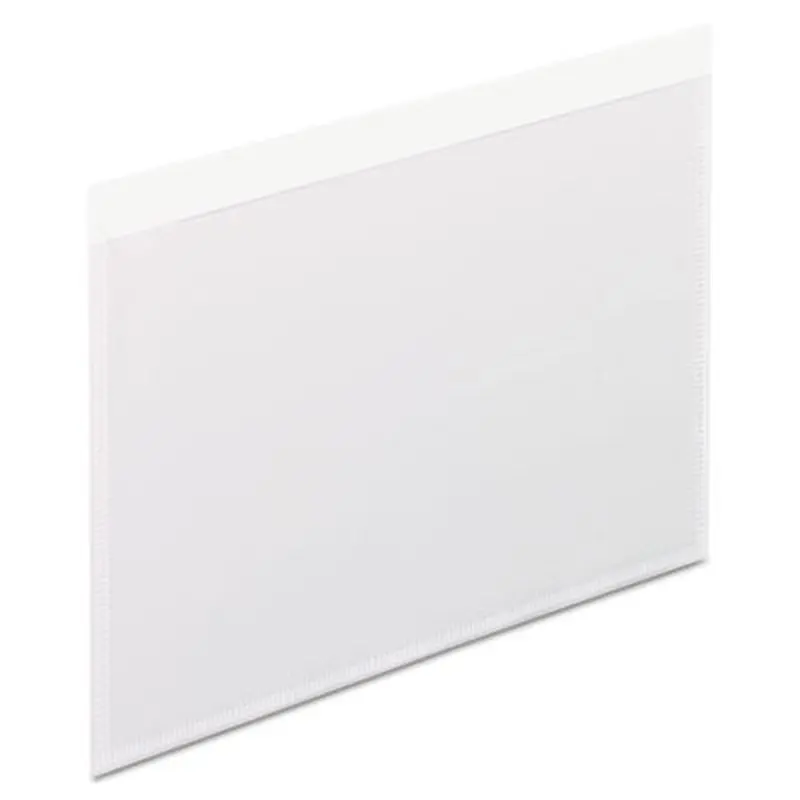 Self-Adhesive Pockets, 6" x 4", Clear Front/White Back, 100/Box - File Jackets/Sleeves/Wallets | Pendaflex