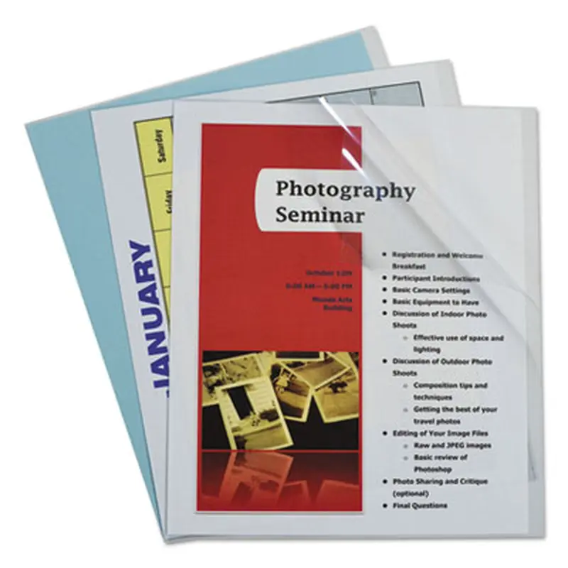 Vinyl Report Covers, Binding Bar, 8.5 x 11, Clear/Clear, 100/Box - Report Covers | C-Line